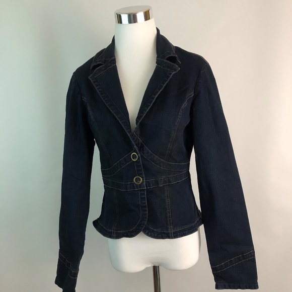 Hot Kiss Jackets & Blazers - Hot Kiss L Large Jacket Womens Denim Blazer Fitted